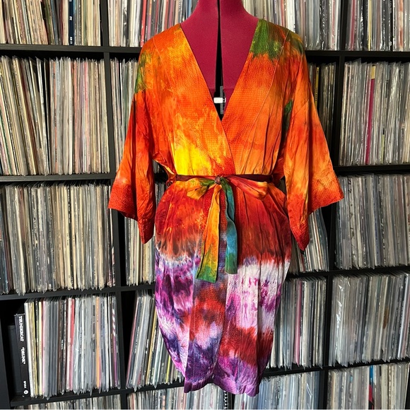 Vintage silk ice dyed mandala patchwork bolt grateful company dead sphere 🌈♻️🪩 - Picture 2 of 16